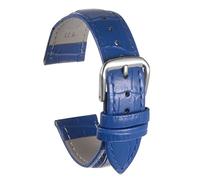 uxcell Correa de reloj de cuero de 17 mm con patrón en relieve, correa de repuesto con barras de resorte para hombres y mujeres, color azul