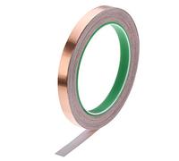 uxcell Doble Cara Conductora Cinta Cinta Cobre Lámina Cinta 10mm x 20m/21,8 yardas Longitud para EMI Blindaje, Vidrieras, Reparaciones Eléctricas