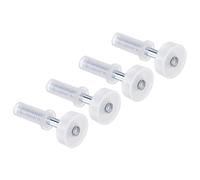 uxcell Herrajes para puertas plegables, paquete de 4 ruedas guía superior de puerta plegable, kit de piezas de reparación de herrajes para puertas correderas de armario, puerta plegable, color