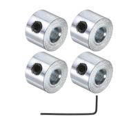 uxcell Juego de 4 collares de eje de tornillo de 1/8 pulgadas de diámetro interior de acero chapado en zinc, 3/8 pulgadas de diámetro exterior, abrazadera de eje de 1/4 pulgadas de ancho con llave