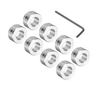 uxcell Juego de 8 collares de eje de tornillo de 3/8 pulgadas de diámetro, collares de eje de acero inoxidable 304, diámetro exterior de 3/4 pulgadas, 3/8 pulgadas de grosor, abrazadera de cuello de