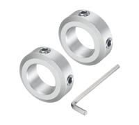 uxcell Juego de collar de eje de tornillo para eje de 14 mm, 2 collares de sujeción de 24 mm de diámetro exterior, 8 mm de grosor, collar de abrazadera de aleación de aluminio con tornillos M5 y una