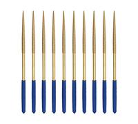 uxcell Juego de limas de agujas de diamante, 3 mm x 140 mm, limas redondas, con revestimiento de titanio, para metal y madera, cristal, 10 unidades