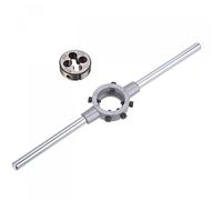 uxcell Juego de llaves de mango Die Stock, M10 x 1.5 roscado redondo y 30 mm (ajuste M10-M11 mueres) soporte de llave ajustable herramienta manual