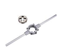 uxcell Juego de llaves de mango Die Stock, M12 x 1.25 roscado redondo y 38 mm (ajuste M12-M16 mueres) soporte de llave ajustable herramienta manual