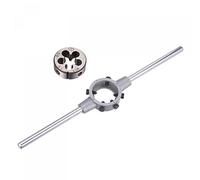 uxcell Juego de llaves de mango Die Stock, M14 x 1.5 roscado redondo y 38 mm (ajuste M12-M16 mueres) soporte de llave ajustable herramienta manual