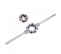 uxcell Juego de llaves de mango Die Stock, M16 x 1.5 roscado redondo y 38 mm (ajuste M12-M16 mueres) soporte de llave ajustable herramienta manual