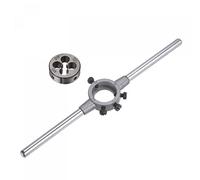 uxcell Juego de llaves de mango Die Stock, M5 x 0.8 roscado redondo y 20 mm (ajuste M3.5-M6 mueres) soporte de llave ajustable herramienta manual