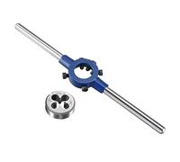 uxcell Juego de llaves de mango redondo con matriz de 5/16-18 UNC y soporte de troquel de 25 mm (capacidad: 16 mm-25 mm/M7-M8) con 5 tornillos ajustables