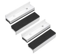 uxcell Mandíbulas de tornillo de banco de aluminio de 4 pulgadas con imán, cubiertas de almohadillas de goma para carpintería, fabricación de bricolaje, fontanería, 2 pares