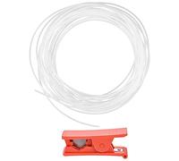 uxcell Manguera de tubería de PTFE de alta temperatura multifuncional blanco 0,6 mm/0,02 ''ID x 1 mm/0,04 ''OD x 5 m con cortador de tubo