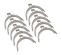 uxcell Marcos de metal para monederos, 3.35 pulgadas, 10 unidades, marco de cierre de bloqueo de beso, marco de embrague en relieve para hacer monederos, bolsos, manualidades, color plateado