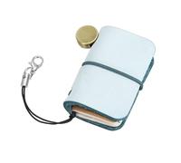 uxcell Miniature Notebook, 1.9 x 1.3 Vintage Portable Oiled Leather Pocket Tiny Notebooks Pocket Journal for Daily Travel Diary Drawing Writing Keychain Gifts, Sky Blue