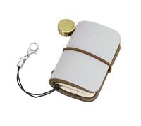 uxcell Miniature Notebook, 1.9 x 1.3 Vintage Portable Oiled Leather Pocket Tiny Notebooks Pocket Journal for Daily Travel Diary Drawing Writing Keychain Gifts, Coffee