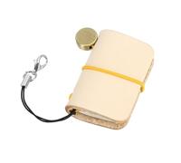 uxcell Miniature Notebook, 1.9 x 1.3 Vintage Portable Tanned Leather Pocket Tiny Notebooks Pocket Journal for Daily Travel Diary Drawing Writing Keychain Gifts, Primary Color