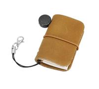 uxcell Miniature Notebook, 1.9 x 1.3 Vintage Portable Waxed Leather Pocket Tiny Notebooks Pocket Journal for Daily Travel Diary Drawing Writing Keychain Gifts, Beige