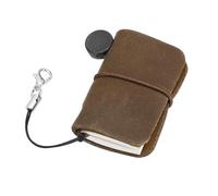 uxcell Miniature Notebook, 1.9 x 1.3 Vintage Portable Waxed Leather Pocket Tiny Notebooks Pocket Journal for Daily Travel Diary Drawing Writing Keychain Gifts, Green