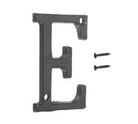 uxcell Números y letras de casa, letras de dirección vintage de hierro fundido de 3 pulgadas para exterior, número de casa sólido con tornillos para apartamento, oficina, hotel, habitación (letra E)