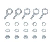 uxcell Paquete de 5 pernos de ojo de acero al carbono galvanizado M8, 5/16 x 1 pulgada con tuercas y arandelas, kit de pernos de ojo de tornillo resistente para correas de amarre en interiores y