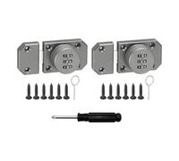 uxcell Pestillo de puerta de gabinete de 2.17 x 1.5 pulgadas, aleación de zinc, cerradura de combinación sin llave para gabinete de cocina, cajón de oficina, muebles de madera, gris, 2 unidades