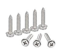 uxcell Phillips Hex Arandela tornillos autorroscantes, M4 x 20mm 304 acero inoxidable tornillo de chapa hexagonal 100pcs