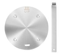 uxcell Placa difusora de calor para estufa de gas de 6.3 pulgadas, placa adaptadora de inducción de conducción de calor redonda con mango extraíble, protector de utensilios de cocina para utensilios