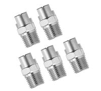 uxcell Puntas de boquilla de pulverización, 5 unidades, rosca macho de acero inoxidable 304 1/4BSPT, boquilla plana de 65° con forma de ventilador de 2 mm, para lavadora de alta presión, jardín para