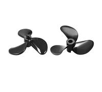 uxcell RC Boat CCW hélice 4mm eje 3 paletas 44mm 1.4 P forma de ventilador Pastic negro giratorio Props para RC Boat 2pcs