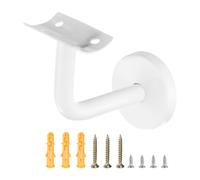 uxcell Soportes de pasamanos de acero inoxidable, soporte curvado de 3 pulgadas para barandilla de escalera de mano para riel redondo con tornillo de montaje para barandilla de escalera, barandilla