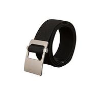 Uxcell sourcing map Cinturón Unisexo De Lona Con Hebilla Deslizante De Metal Negro - Hebilla Plana Una Talla