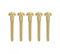 uxcell Tornillos de madera M3,5 x 30 mm cabeza redonda ranurada latón tornillo autorroscante 50 piezas