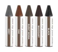 uxcell Varilla de relleno de madera, 5 palitos de cera, marcadores de retoque de madera, crayones de muebles para arañazos, agujeros, escritorios, reparación de suelos de madera, gris, negro, roble