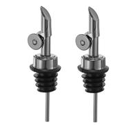 uxcell Verter botellas de licor de acero inoxidable con peso, 2 boquillas dispensadoras de aceite de oliva, vertedores de botellas para alcohol, vino, vinagre, color negro pistola