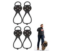 UXEWKL 2 Pares Crampones 5 Dientes, Crampones Antideslizantes para Nieve Hielo, Tracción Superior Botas y Zapatillas, Seguridad Senderismo Invierno, Ajuste Elástico Universal