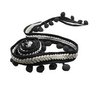 UxicRuya 5 Metros de Flecos de 12 Mm, para Coser Flecos Del, Negro