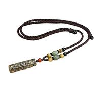 UxicRuya Colgante Tibetano Gawu Caja Budista Collar con Grabado Dimensional Cilíndrico en Cobre para Protección, Simple