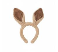 UxicRuya Diadema Orejas de Caballo Banda Disfraz Accesorio con Peluche Fino Diseño Flexible Apta para Representaciones Escolares Temáticas Festival Uso Diario, Caqui, Diadema