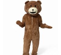 UxicRuya Disfraz de Oso Teddy Mono Completo Animal con Cremallera Frontal Poliéster Suave Adecuado para Promocionales Presentaciones Fotografía Escenografía, L