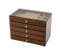 UxicRuya Joyero de Madera, Bandeja Apilable para Joyas de Varios Niveles, Vitrina Multifuncional con Interior Suave para Colgantes, Relojes, 5 Capas