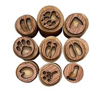 UxicRuya Juego de 9 Sellos de Madera con de Animales, Bloques de Madera con Forma de Pata de Animal Y de Animales para Dibujo, Manualidades, Ar, Estilo C S 2,5-3,5 cm