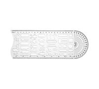 UxicRuya Regla para Dibujar Accidentes de Tráfico, Regla para Dibujar Vehículos, Levantamiento de Proyectos, Versátil, Portátil, Plantilla de Dibujo Compacta P, Blanco, Individual