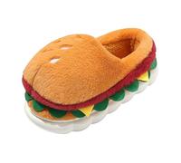 UxicRuya Zapatillas de Invierno Cálidas de Hamburguesa, Cómodas Zapatillas de Interior para Viajes en Apartamento, Talla UE 44 a 45, único