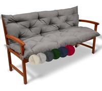 UXIPILBX Cojín para banco de exterior, cojín suave impermeable de 2 a 3 plazas, cojín para banco de jardín al aire libre con respaldo, almohadilla gruesa para columpio, gris, 180 x 50 x 50 cm