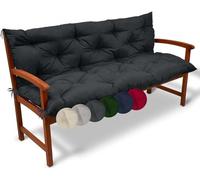 UXIPILBX Cojín para banco de exterior, cojín suave impermeable de 2 a 3 plazas, cojín para banco de jardín con respaldo, almohadilla gruesa para columpio, color negro, 150 x 50 x 50 cm