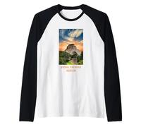 Uxmal Yucatán México Pirámide Maya Principal Camiseta Manga Raglan