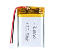 Uxney Batería de 3,7 V 500 mAh 602535 de polímero de litio, iones de litio, batería de iones de litio con conector 2PH 2 P con cuadrícula de 2 mm