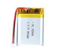 Uxney Batería de 3,7 V 900 mAh 763040 de polímero de litio, iones de litio, batería de iones de litio con conector 2PH 2 P con cuadrícula de 2 mm