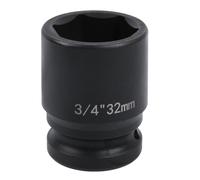 Uxney Casquillo de Impacto 3/4" 32mm 6 Caras, Acero Cr-Mo, Corto para Llave de Impacto, Ideal para Talleres Mecánicos