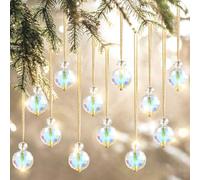 UXORSN 12Pcs Bola de Navidad 22 mm Bolas Colgantes de arboles de Navidad Artilugios Decorativos Colorados Prisma Bola de Cristal Atrapasoles Feng Shui Colgante para Decoración del Hogar Boda Navidad