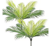 UXORSN 4Pack Hojas de Palma Artificiales Plantas Palmeras Artificiales Arbusto Artificial Areca Palmera 9 Hojas 50 cm Vegetación Tropical Selva Verde Decoraciones de Fiestas Arreglo Floral Florero